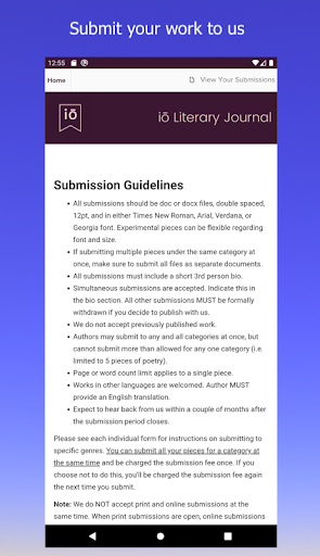 iō Literary Journal Screen 3