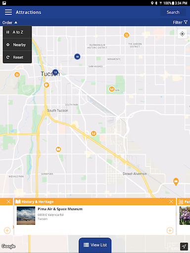 Screenshot of Southern Arizona Attractions