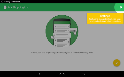 Screenshot of My Shopping List - to do list