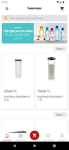 Android application Tupperware-TR screenshort
