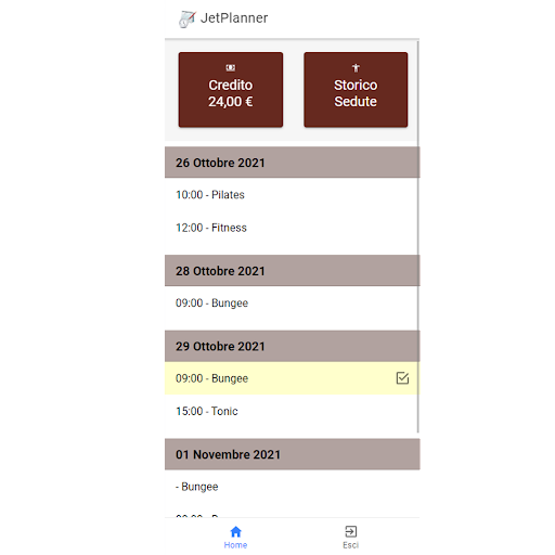 Android application Plannerjet screenshort