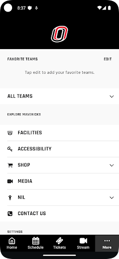 Screenshot of Omaha Mavericks