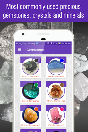 Android application gemstones and crystals guide screenshort