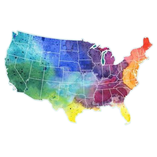 US States Maps Flags Capitals Logo