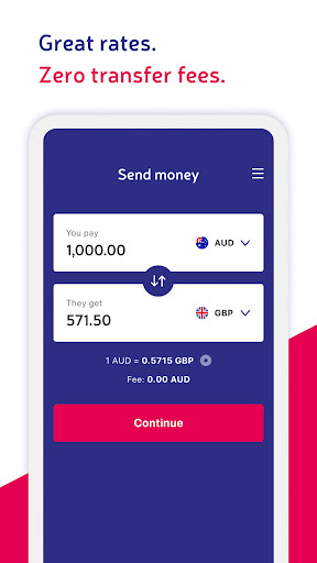 Android application TorFX Currency Transfer screenshort