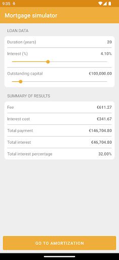 Android application Your mortgage screenshort