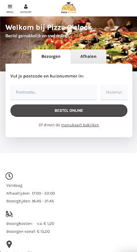 Android application Pizza O'clock screenshort