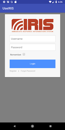 Android application UseIRIS screenshort
