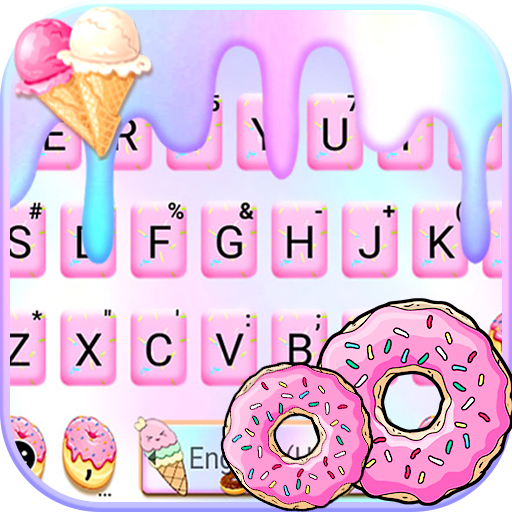 Pastel Pink Donut Keyboard The  Icon