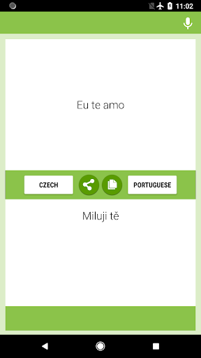 Czech-Portuguese Translator Screen 2