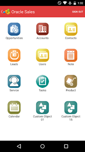 Android application Oracle CRM On Demand Mobile screenshort