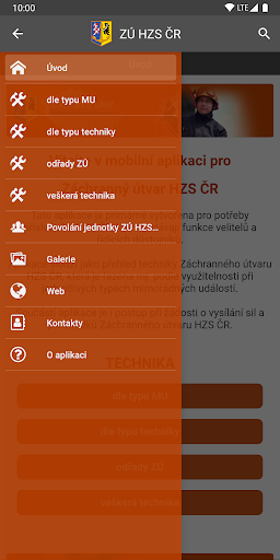 Android application ZÚ HZS ČR screenshort