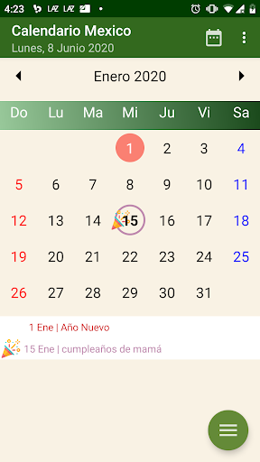 Android application Calendario Mexico - festivos 2 screenshort