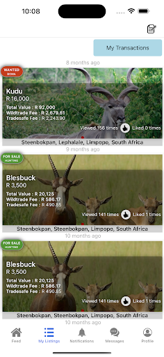Android application WildTrade - B2B Wildlife screenshort