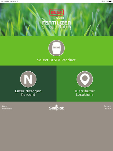Android application BEST® Fertilizer Spread Rates screenshort