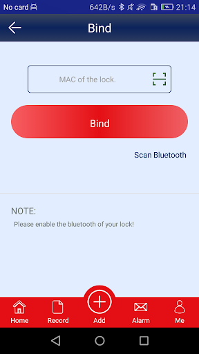 Android application EURO eLock screenshort