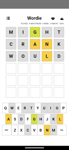 Android application Wordie screenshort