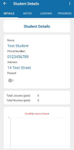 Driving Instructor Manager Screen 2