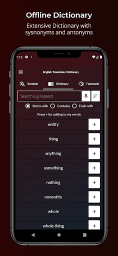 Translate Text, Voice & Images Screen 2