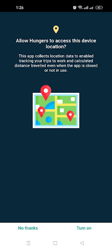 Hungers Driver App Screen 2