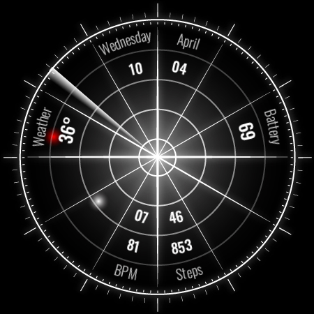 Screenshot of Radar Watch Face by Nodeshaper