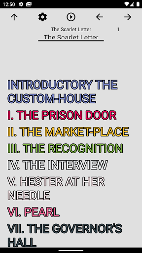 Android application Book, The Scarlet Letter screenshort