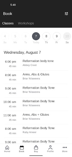 Reformation Pilates Screen 2