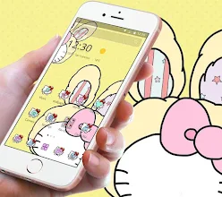 Yellow Cute Kitty Bunny Hat Theme Applications Sur Google Play