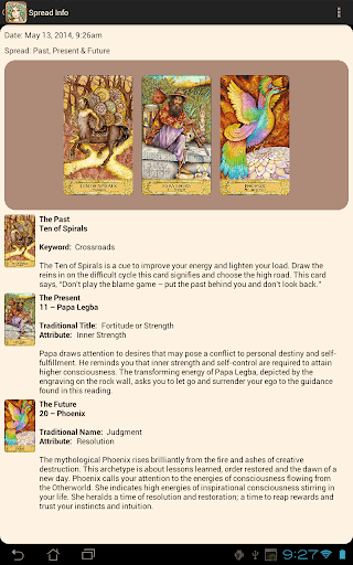 Screenshot of Chrysalis Tarot