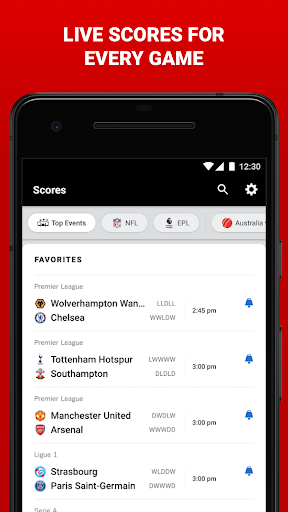 Screenshot of ESPN