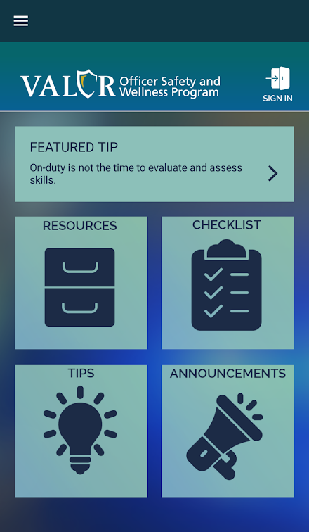 VALOR Officer Safety Screen 1