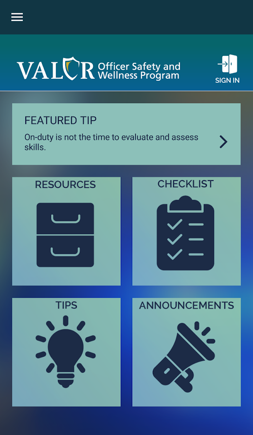 Android application VALOR Officer Safety screenshot