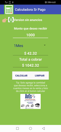Calculadora Sr Pago Screen 2