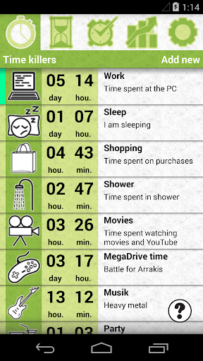 Android application Time Killer screenshort