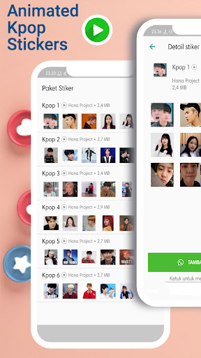 Android application Sticker Animasi Kpop WASticker screenshort
