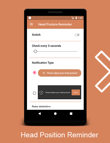 Android application Head Posture Reminder screenshort