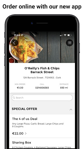 Android application O'Reillys Fish & Chips screenshort
