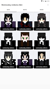 Obrázek 1 Wednesday Addams MCPE Skins android
