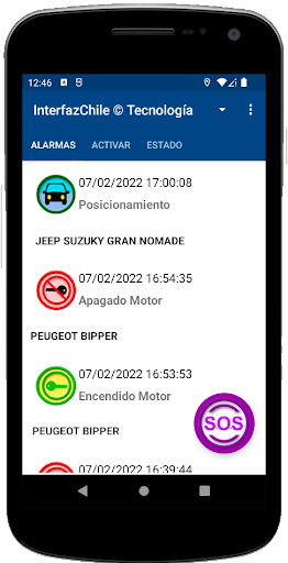 Android application InterfazChile screenshort