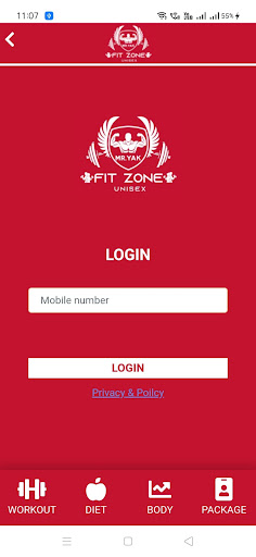 Android application Mr. YAK FIT ZONE screenshort