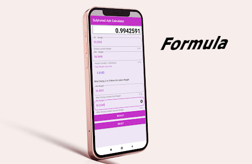 pharma-sulphate ash calculator Screen 2