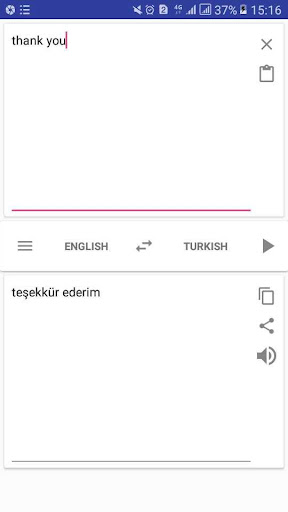 Android application Turkish English Translator screenshort
