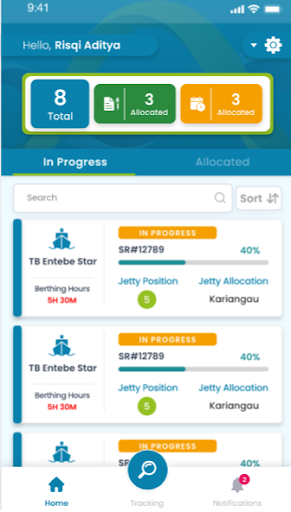 Android application Lintas Port Services screenshort