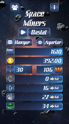 Android application Space Miners screenshort