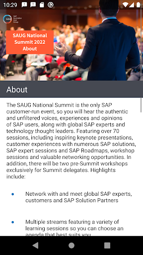 SAUG National Summit 2022 Screen 2