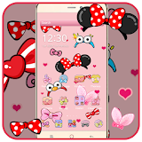 Cartoon pink cute butterfly theme wallpaper icon