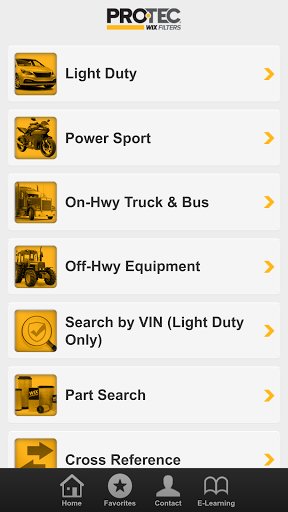 Android application Pro-Tec Automotive Filters screenshort