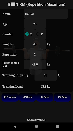 1 RM (Repetition Maximum) Screen 3