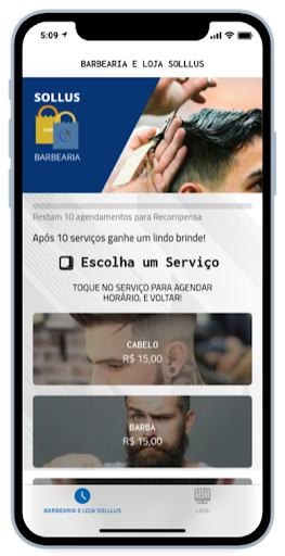 Android application Barbearia e Loja Sollus screenshort