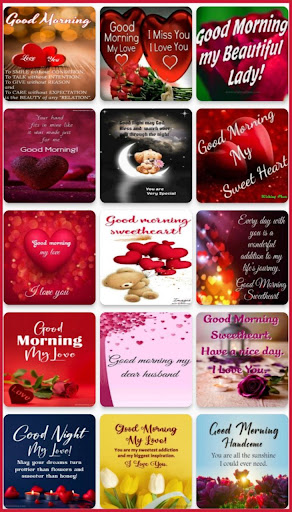 Android application good morning for love screenshort